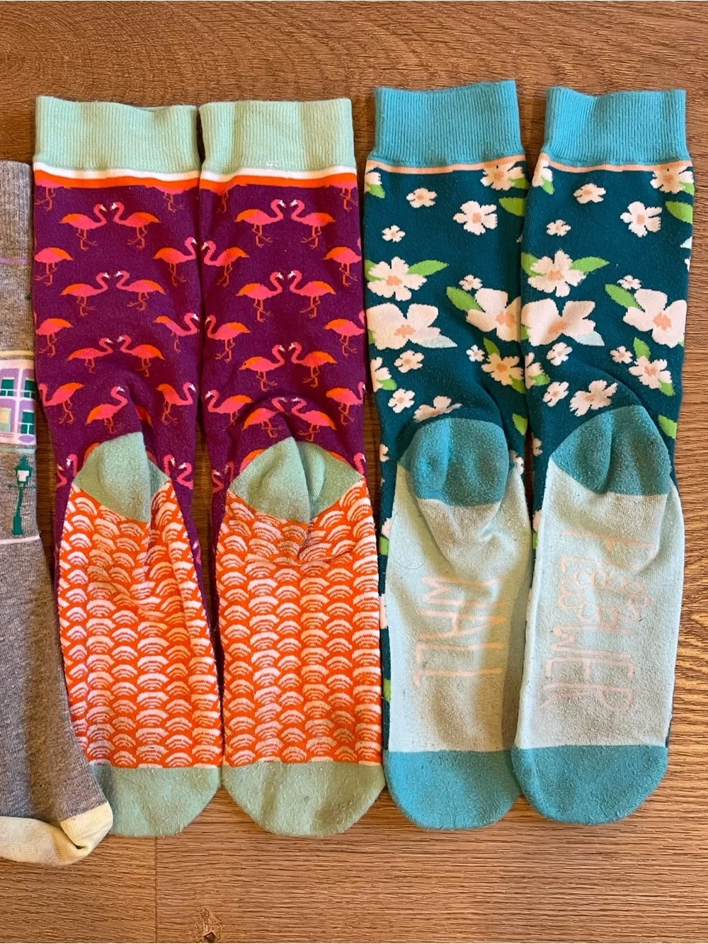 Colorful Floral & Novelty Crew Socks - Mixed Colors
